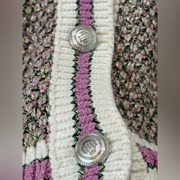 Maje Mapada Marled Cardigan Paprika be with tags jacket button down pink - Picture 8 of 15